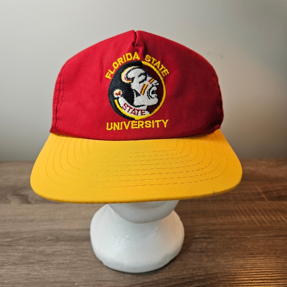 Vintage Sportcap Florida State University FSU Seminoles Snapback Hat Red Yellow